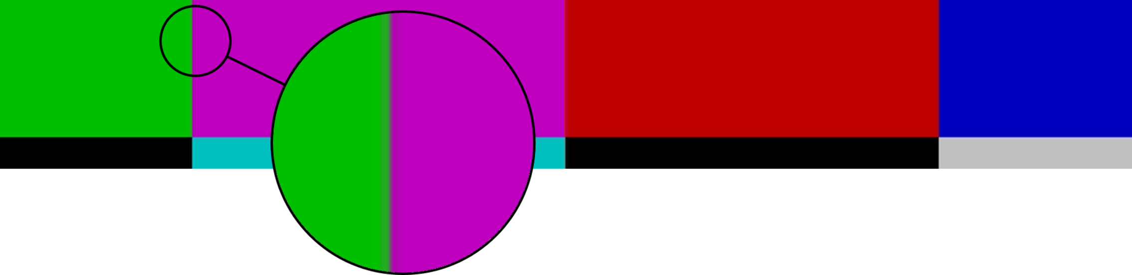 JPEG subsampling Gamma Error Test Image - subsampled at 4:2:0 and zoomed.